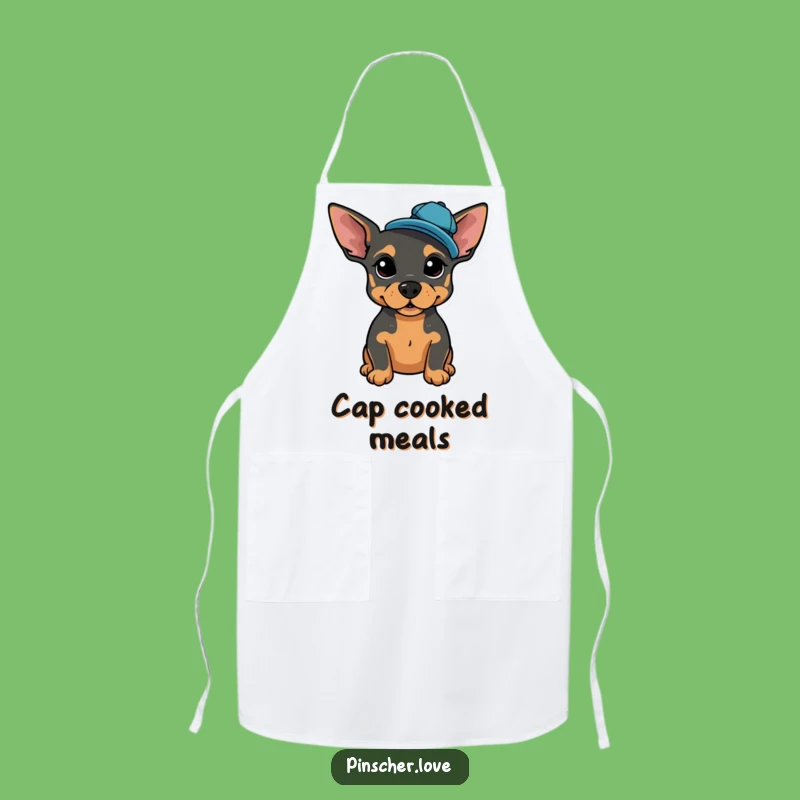 Funny Pinscher Cap Apron: Cook with Style and Canine Charm