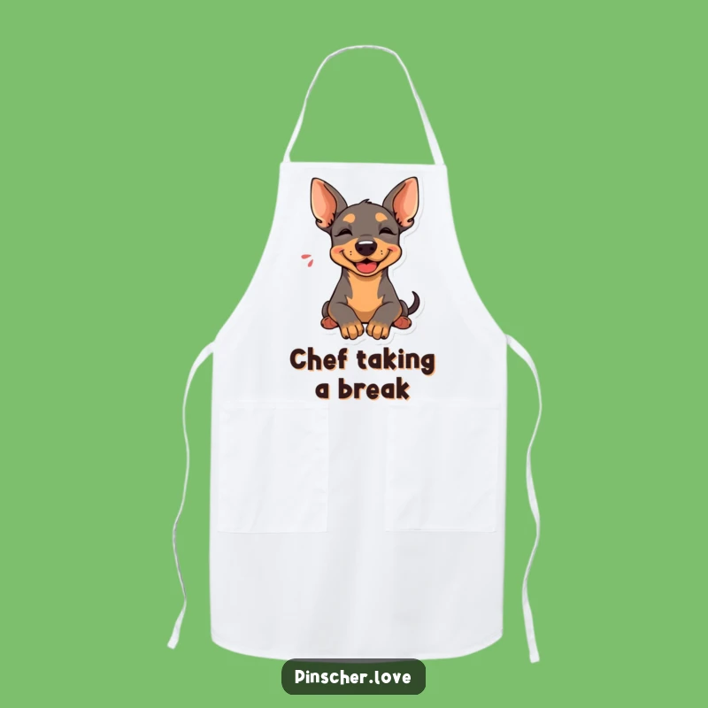 Funny Pinscher Apron: Happy Sigh Dog, Comfy Kitchen Gift