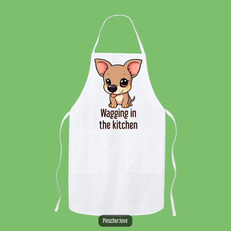 Funny Pinscher Apron - Kitchen Mischievous Wagging Dog Chef Gift, Funny Present
