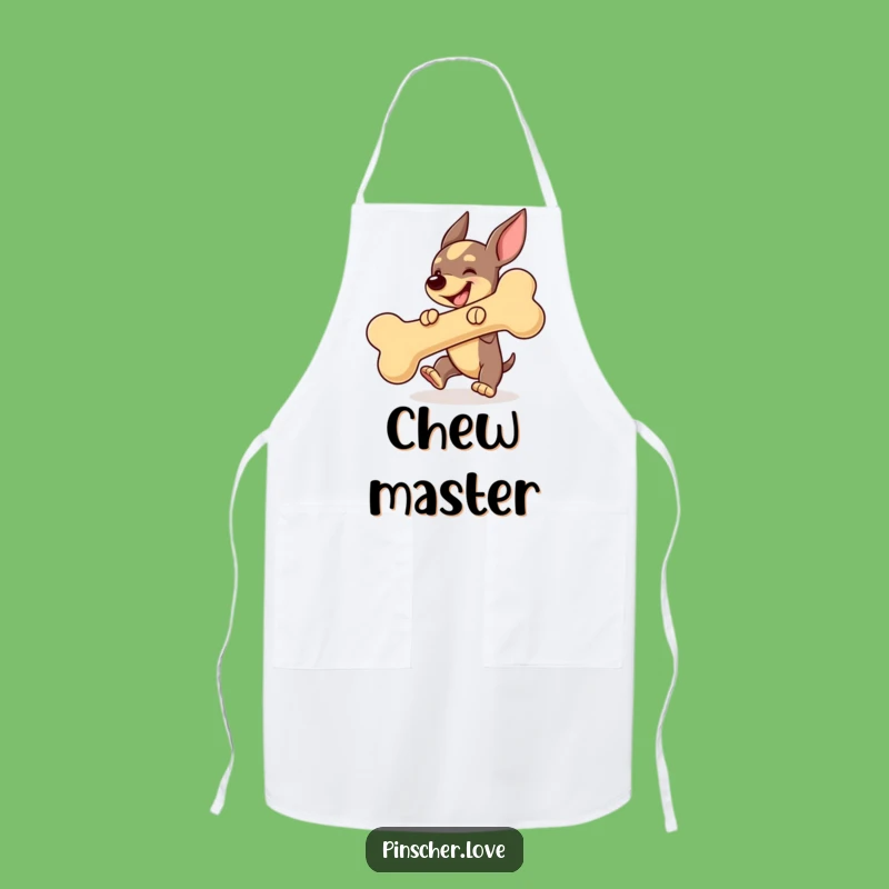 Funny Pinscher Bouncing Bone Apron - Kitchen Comedy Wear and Hilarious Gift