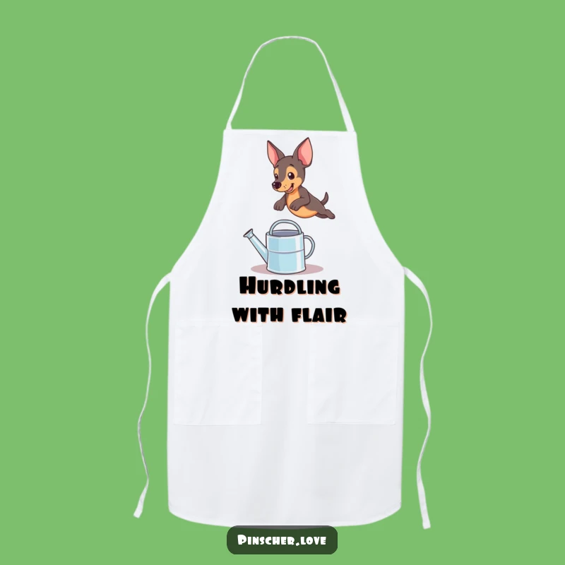 Funny Pinscher Leaping Apron: Hilarious Chef Gift for Dog Lovers