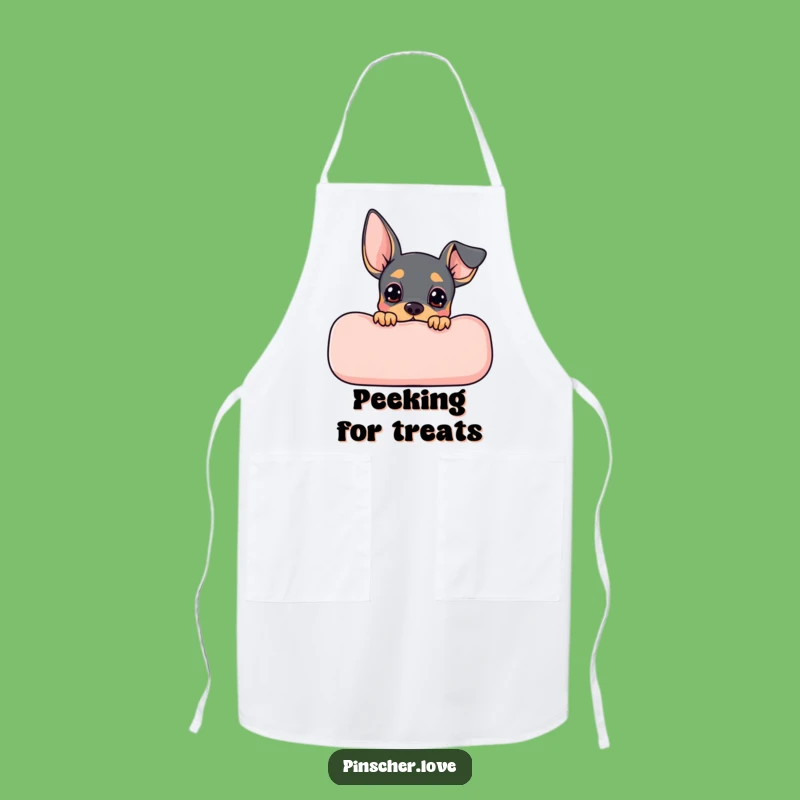 Funny Pinscher Peek Apron - Playful Dog Kitchen Wear, Perfect Humorous Gift!