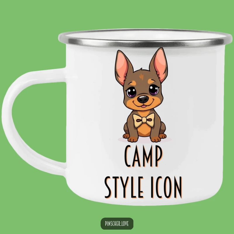 Funny Dapper Pinscher Camping Mug: Stylish Sips on the Trail