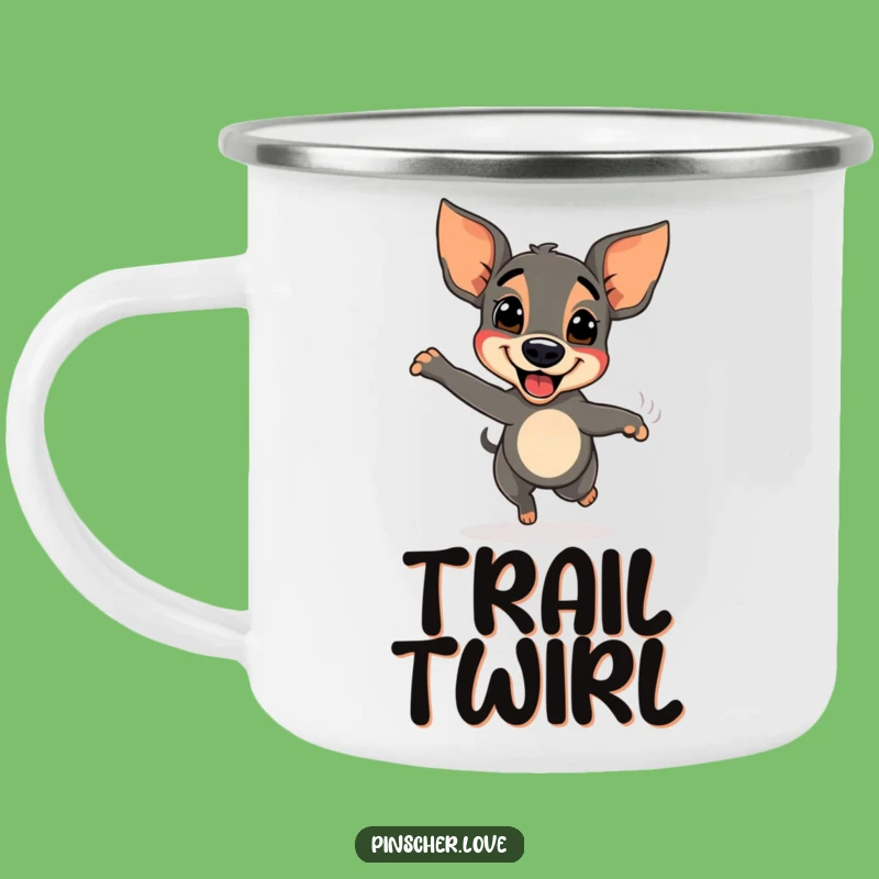 Funny Pinscher Spinning Joy Camping Mug - Delightful Comedy Drinkware and Gift