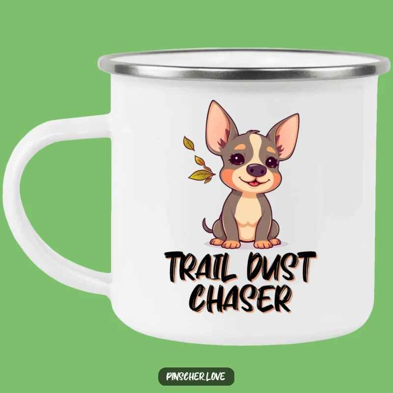 Funny Pinscher Leaf Blower Camping Mug - Durable Dog Cup, Perfect Humorous Gift!