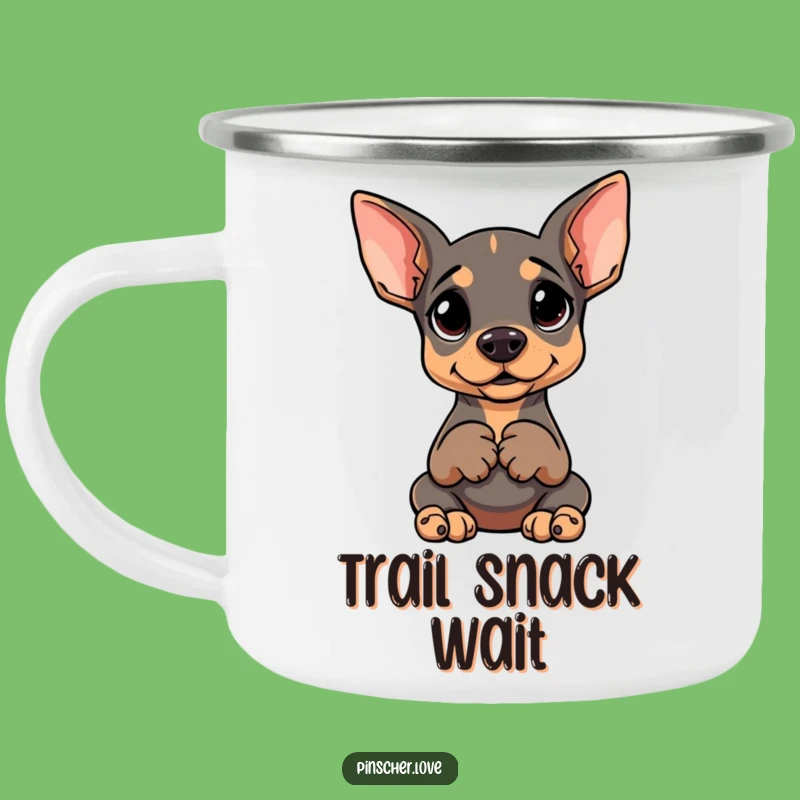 Funny Pinscher Waiting Camping Mug: Anticipation for Every Adventure