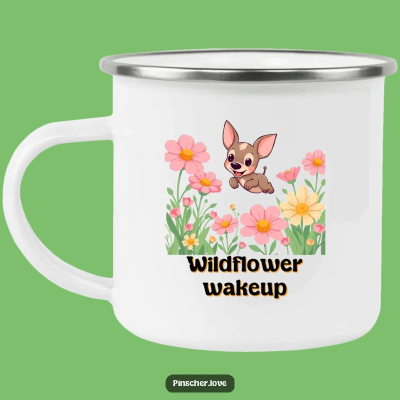 Funny Pinscher Adventure Mug: Outdoor Humor for Dog Lovers