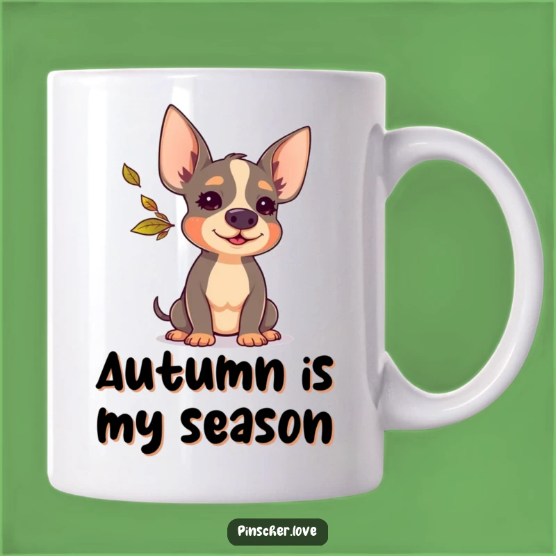 Funny Pinscher Leaf Blower Mug - Adorable Dog Art, Perfect Humorous Gift!