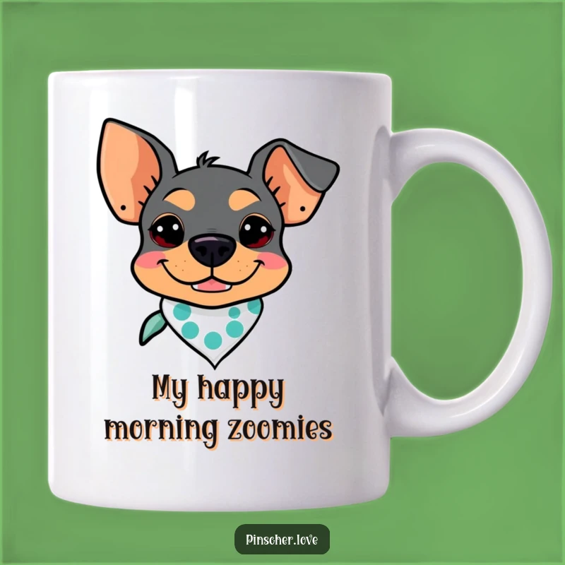 Funny Pinscher Goofy Grin Mug: Cool Dog Bandana, Hilarious Pet Gift