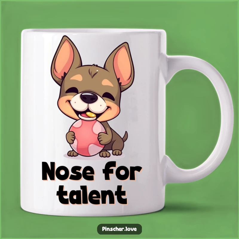 Funny Pinscher Mug - Silly Grin Ball Balance Trick, Perfect Funny Gift