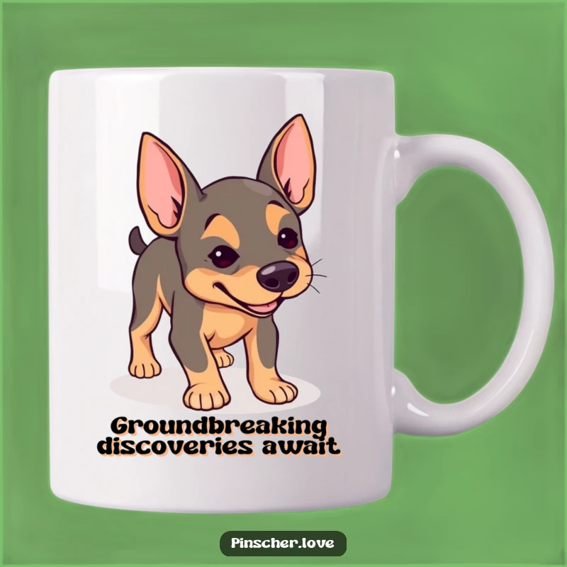 Funny Pinscher Mug: Determined Sniffer - Joyful Dog Exploration Gift