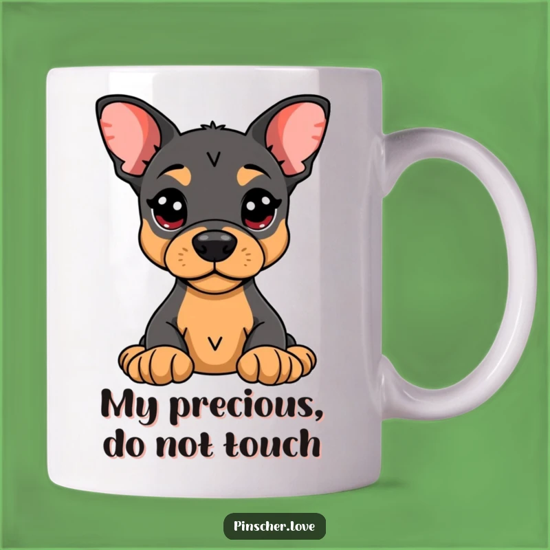 Funny Pinscher Guard Mug: Alert Protector Toy Guardian, Pet Humor Gift