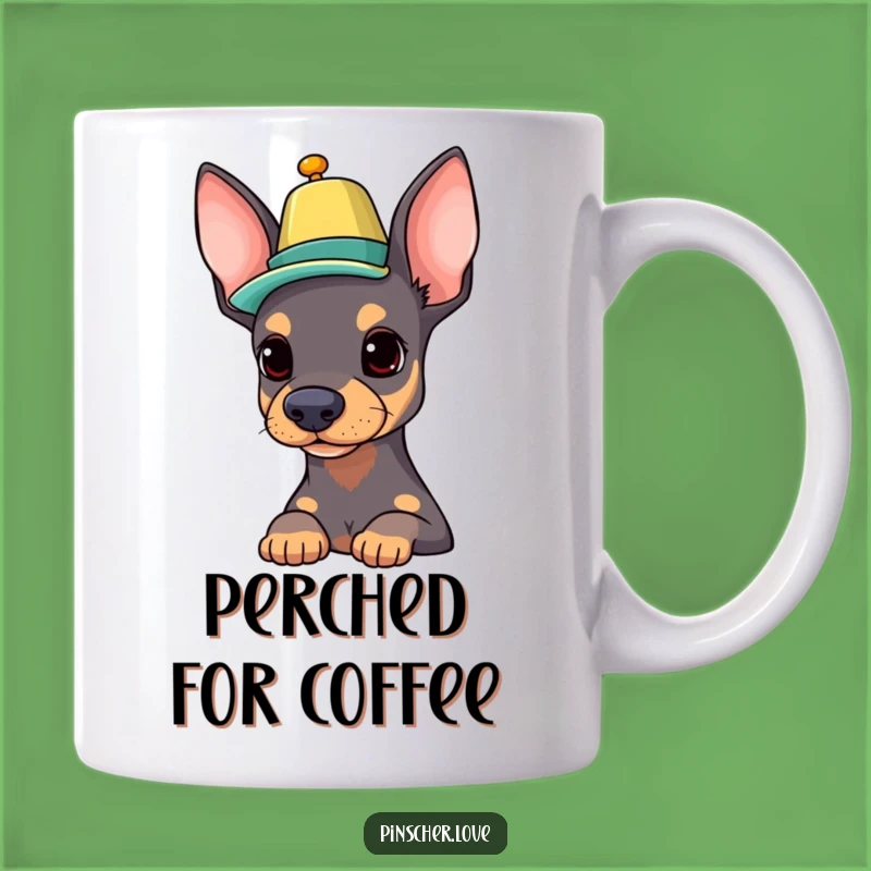 Funny Pinscher Mug: Balancing Hat, Proud Dog Enthusiast Gift