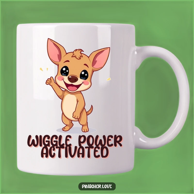 Funny Pinscher Wiggle Dance Mug: Joyful Dog Lover Gift with Pure Happiness