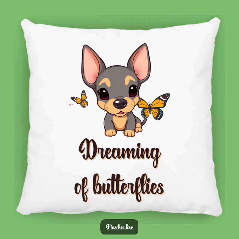 Funny Surprised Pinscher Pillow - Snuggle with This Shocked, Floppy-Eared Friend!