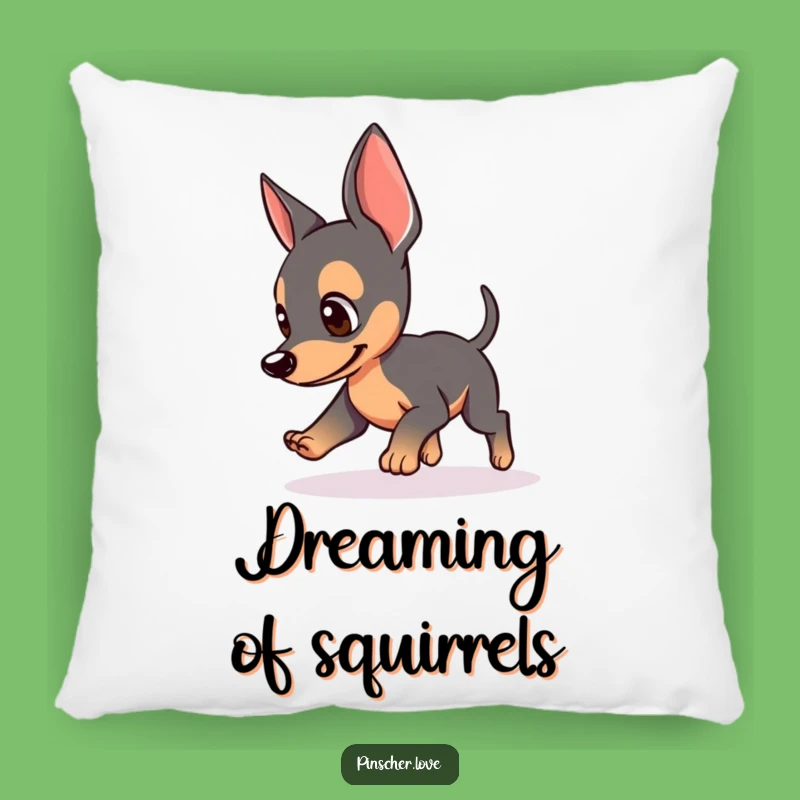 Funny Pinscher Tail Chase Pillow: Comfy Canine Chaos for Your Home