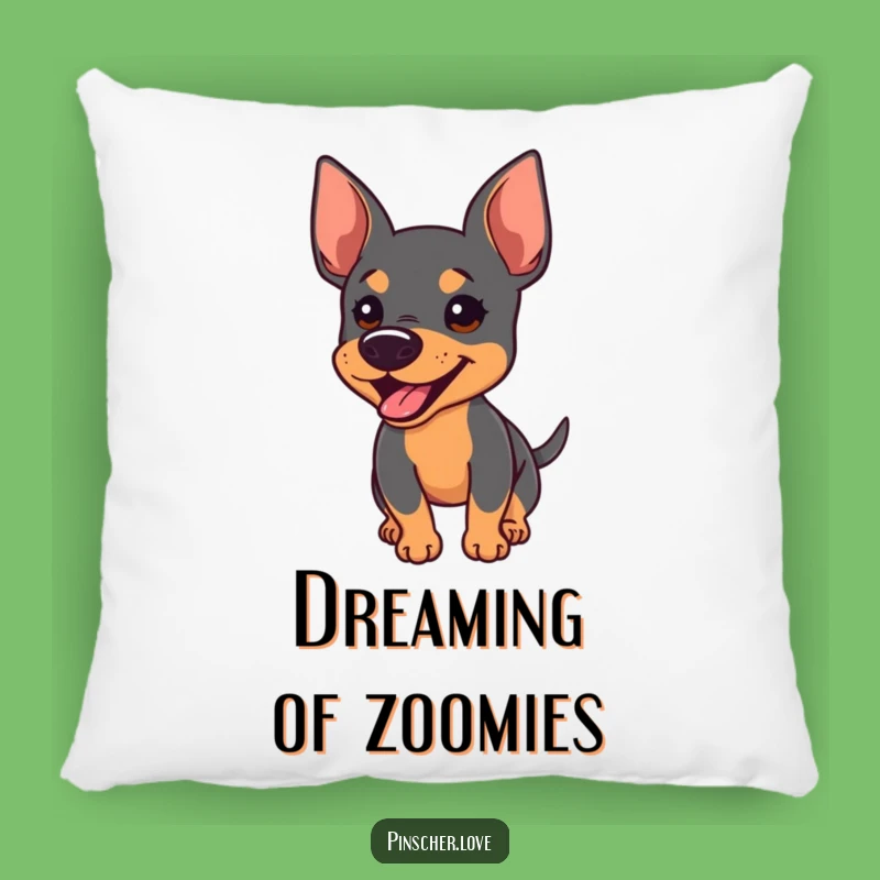 Funny Pinscher Bark Pillow: Enthusiastic Dog Comfort