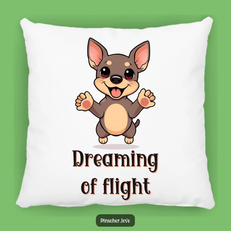 Funny Pinscher Happy Jump Pillow - Cozy Accent and Hilarious Dog Lover's Gift