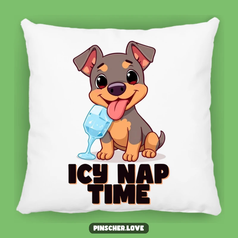 Funny Pinscher Ice Cube Pillow: Cozy Comfort with a Cool Twist