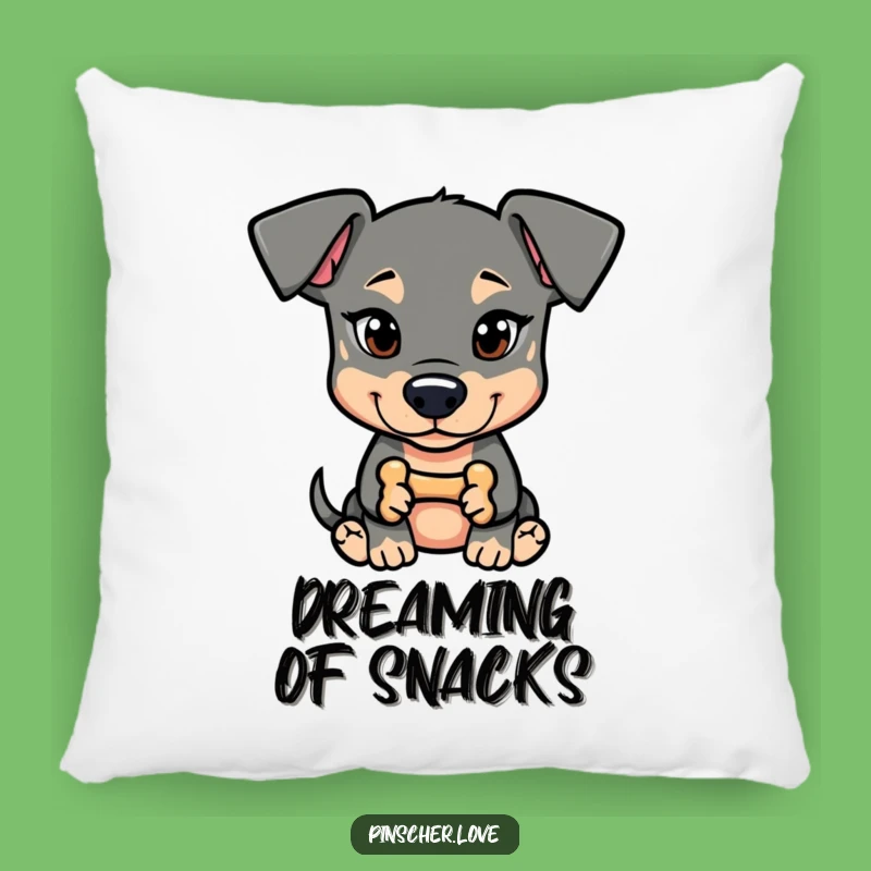 Funny Pinscher Mischief Pillow: Comfy Cushion with a Sneaky Dog Design