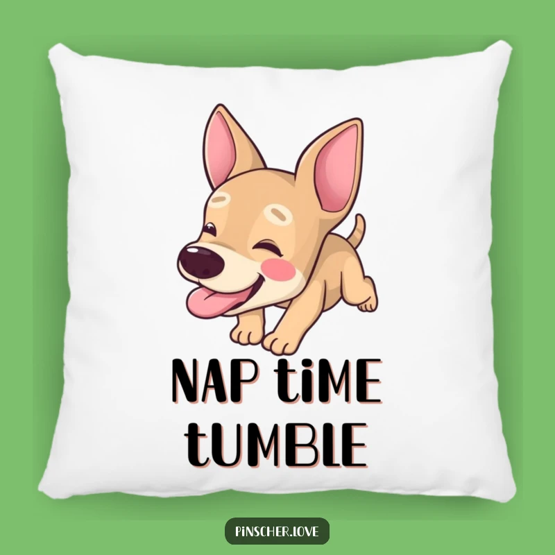 Funny Pinscher Pillow: Tongue Out Tumbles Comfort - Cozy Gag Gift