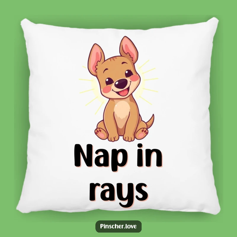 Funny Pinscher Sunbeam Hug Pillow: Cozy & Cheerful Home Decor