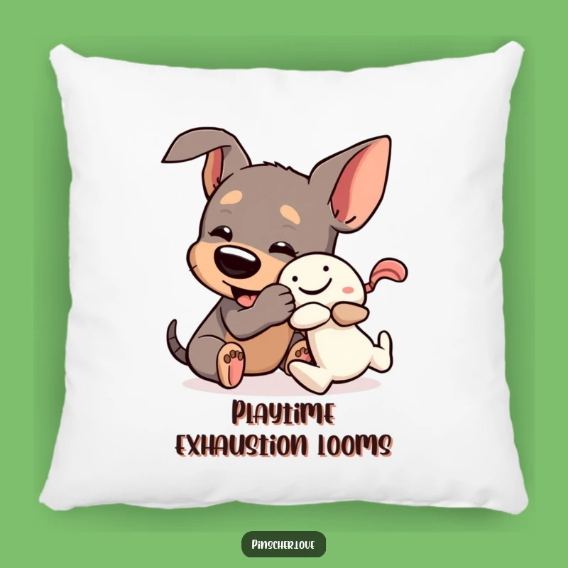 Funny Pinscher Toy Wrestle Pillow: Comfy Cushion with Playful Dog and Squeaky Toy