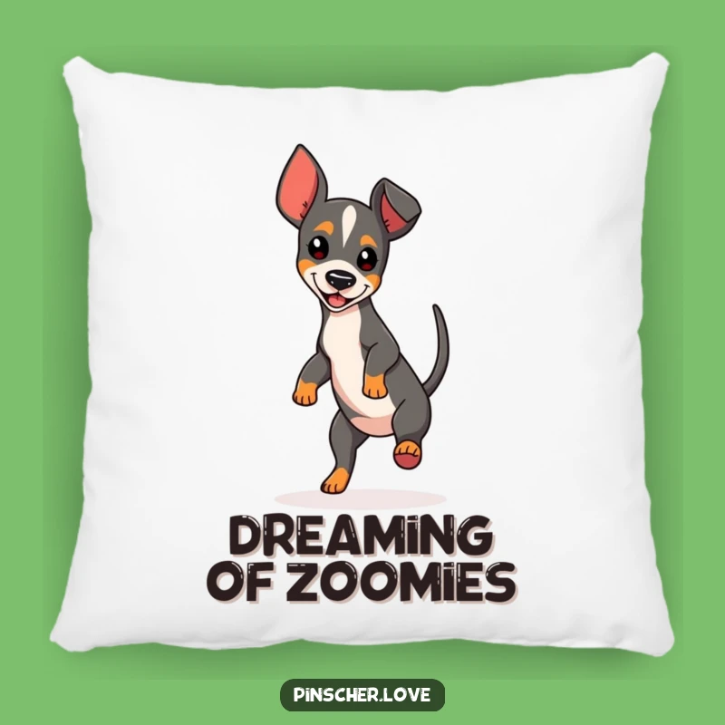 Funny Spinning Pinscher Pillow - Comfy Dog Lover Accent and Gift