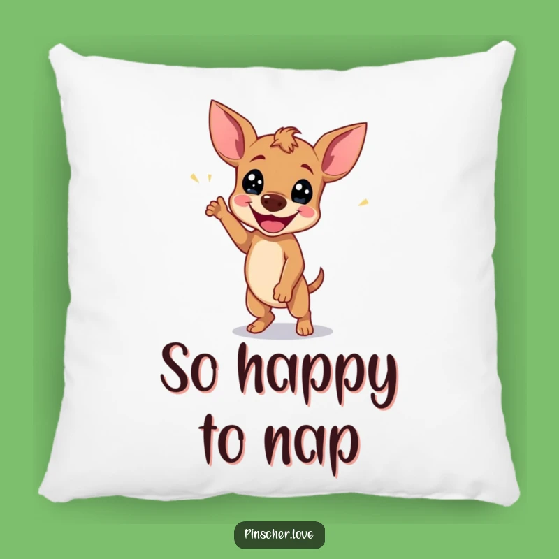 Funny Pinscher Wiggle Dance Pillow: Comfy Cushion Radiating Pure Joy