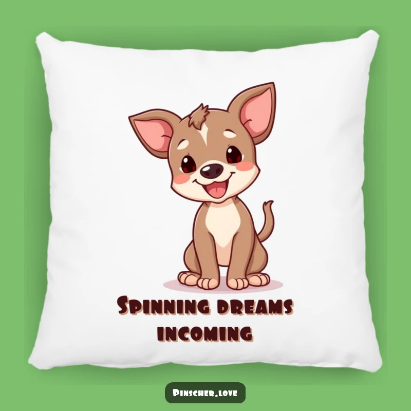 Funny Happy Pinscher Cub Spin Pillow - Comfy Joyful Pup, Gift