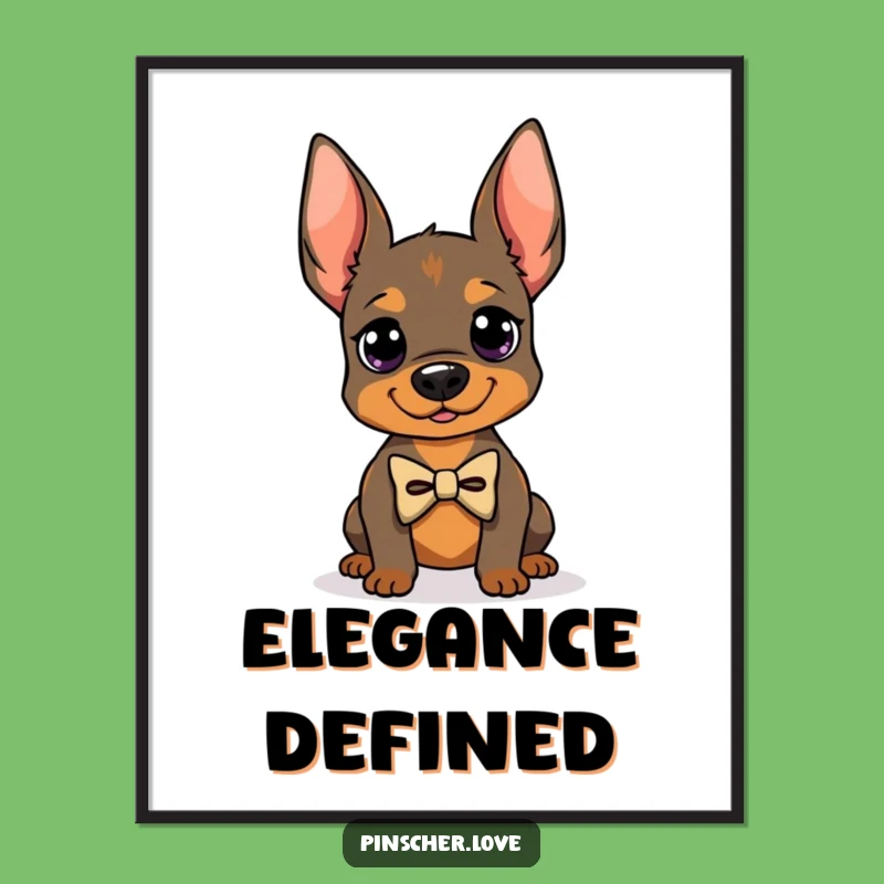 Funny Dapper Pinscher Digital Art: Instant Elegant Joy Print