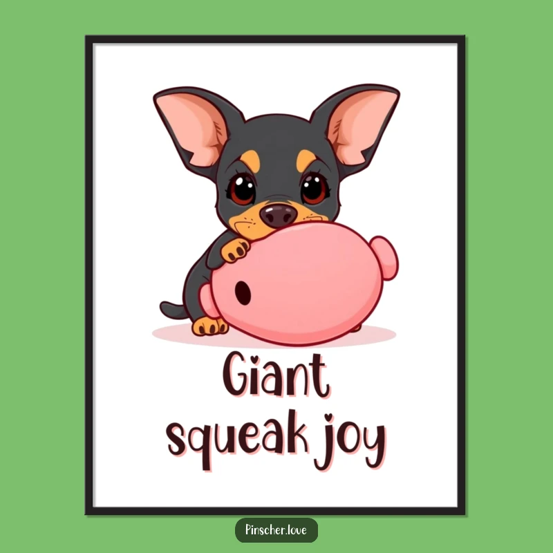 Funny Pinscher Digital Art: Innocent Playtime - Instant Download Gift