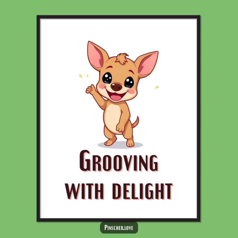 Funny Pinscher Wiggle Dance Digital Art: Joyful Canine Art for Happy Spaces