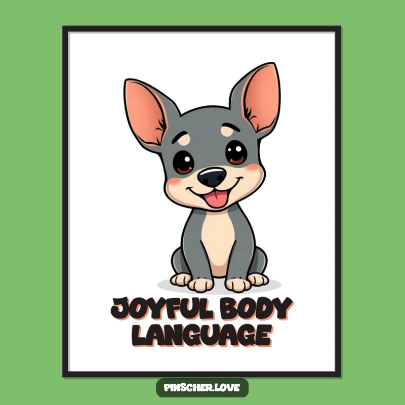 Funny Wiggle Pinscher Digital Art: Instant Adorable Joy Print