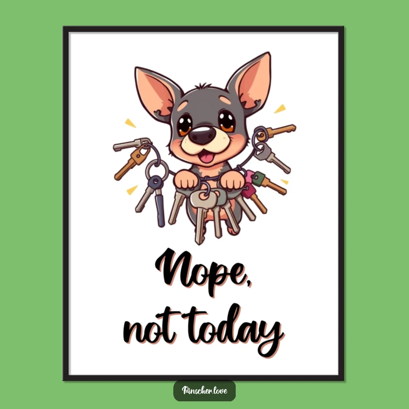 Funny Pinscher Keys Digital Art: Instant Hilarious Download, Perfect Gift