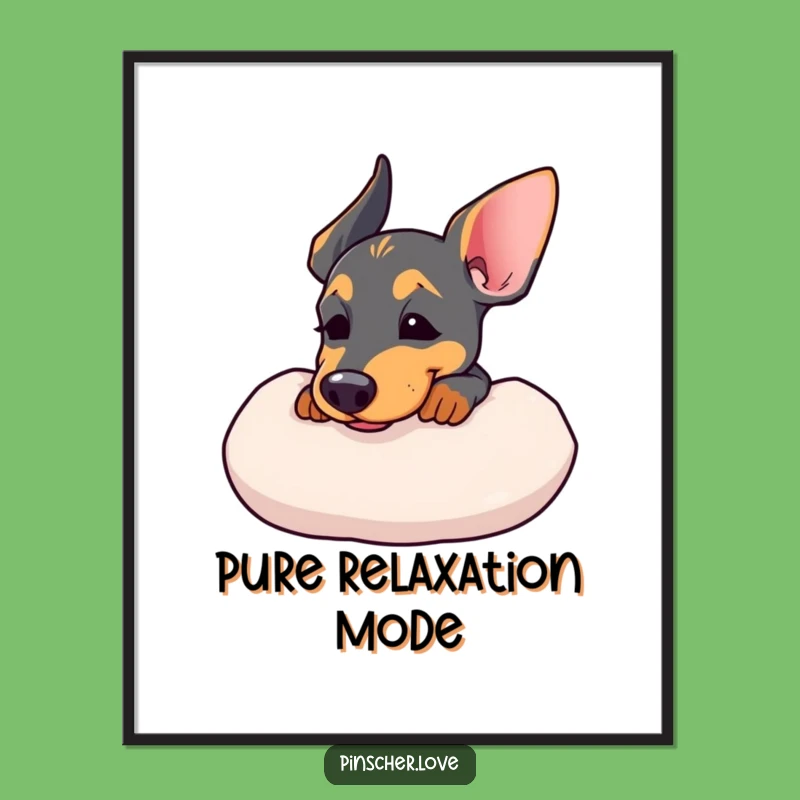 Funny Pinscher Cushion Digital Art: Instant Calm Dog Art