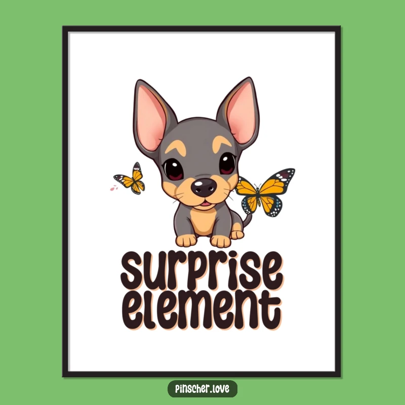 Funny Surprised Pinscher Digital Art - Instant Shocking Joy for Your Walls!