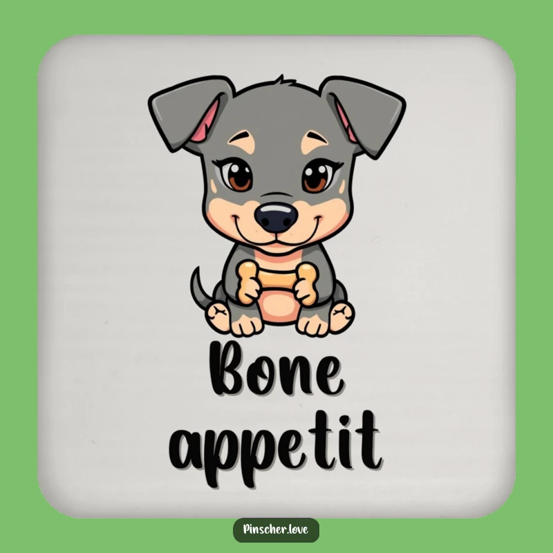 Funny Pinscher Mischief Coaster Set: Protect Surfaces with Playful Dog Art