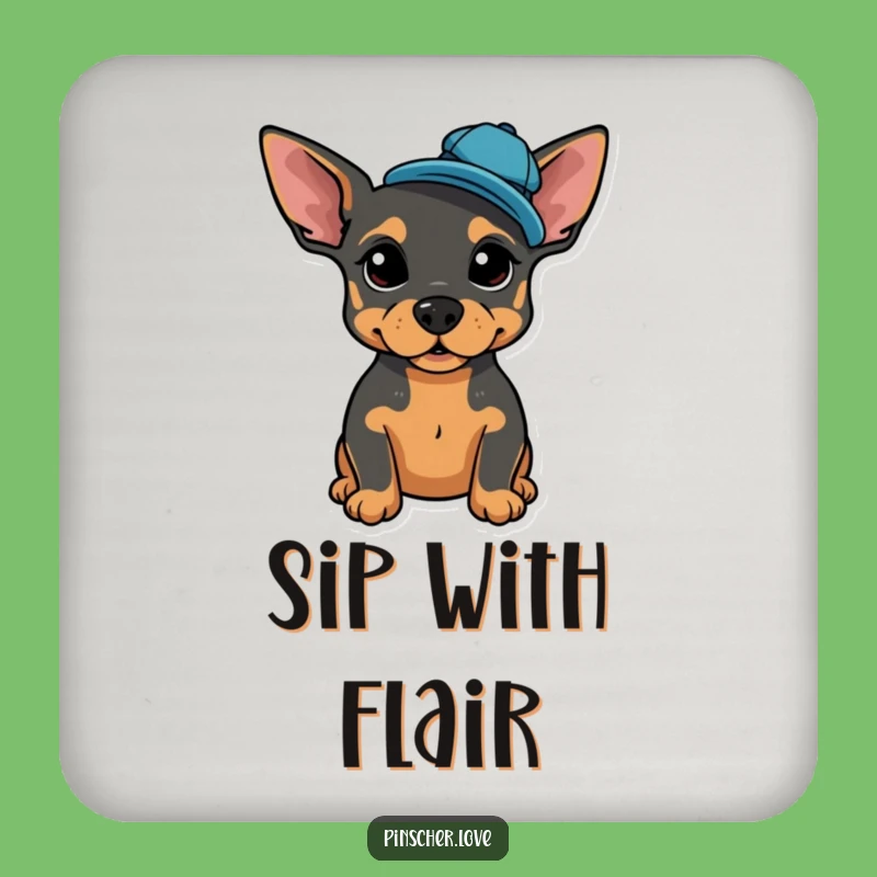 Funny Pinscher Cap Coasters: Protect Surfaces with Canine Style