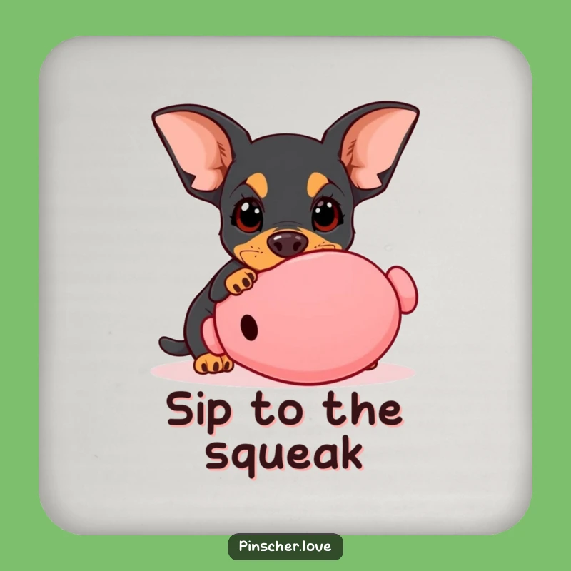 Funny Pinscher Coasters: Innocent Play Set - Protect Surfaces Gift