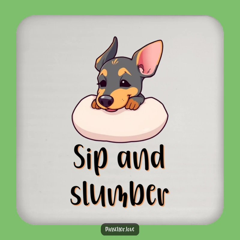 Funny Pinscher Cushion Coasters: Protect Surfaces with Calm Charm