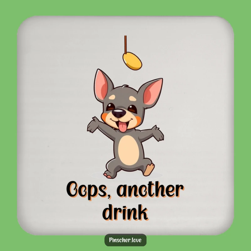 Funny Falling Pinscher Coasters - Protect Surfaces with a Laugh, Great Funny Gift!