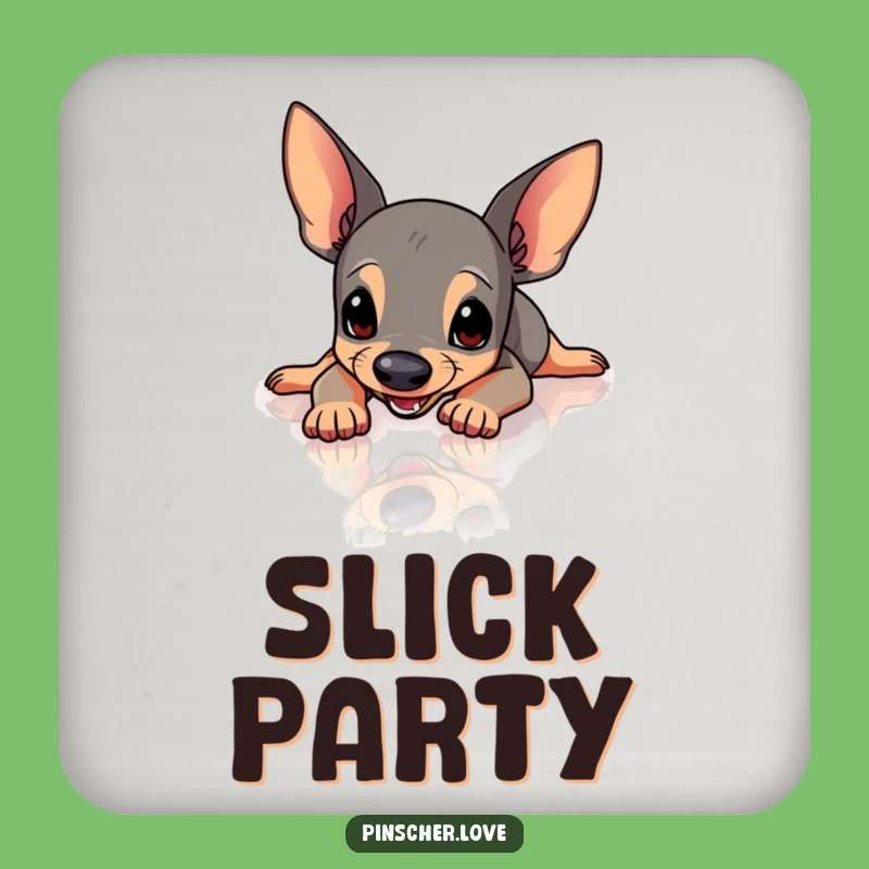 Protective Funny Pinscher Slipping Coasters - Decor with a Slide