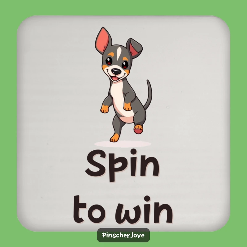 Funny Spinning Pinscher Coasters - Protect Surfaces with Dog Humor Gift Set