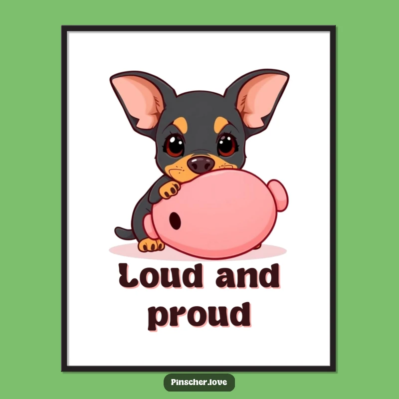 Funny Pinscher Poster: Innocent Play Art - Heartwarming Wall Decor Gift