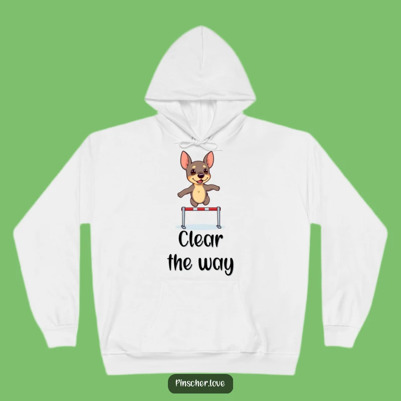 Cozy Funny Pinscher Hurdler Hoodie: Warm & Motivational Dog Gift