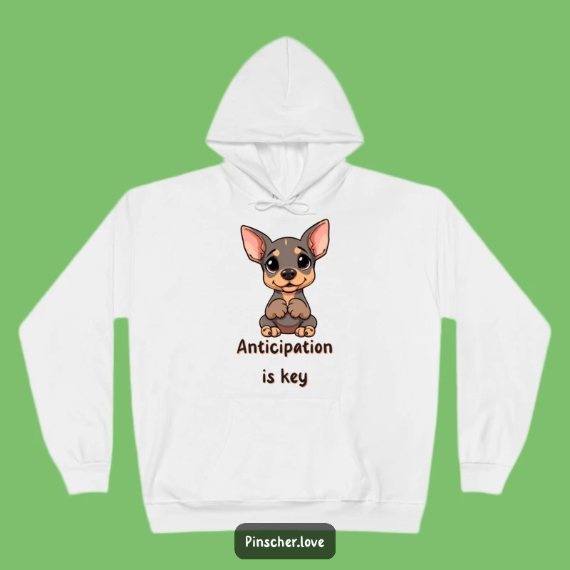 Funny Pinscher Waiting Hoodie: Stay Cozy with Goofy Dog Charm