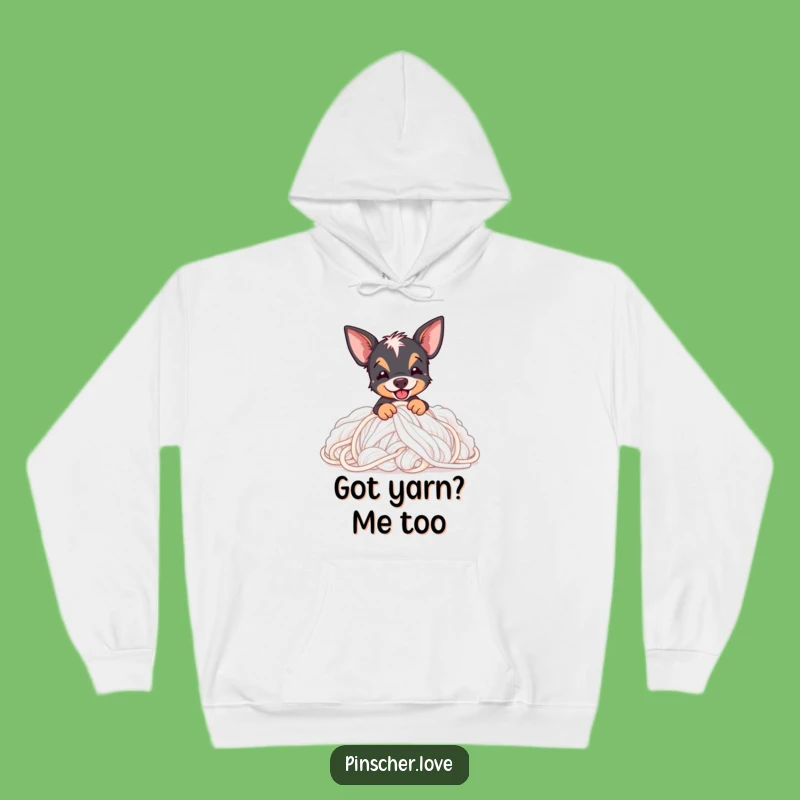 Cozy Funny Pinscher Hoodie: Dog Digging in Yarn, Ultimate Comfy Gift