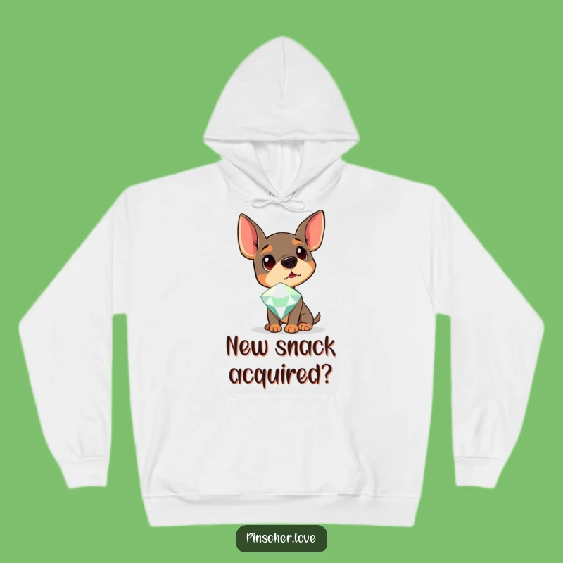 Funny Curious Pinscher Hoodie - Cozy Dog Lover Gift for Gem Enthusiasts