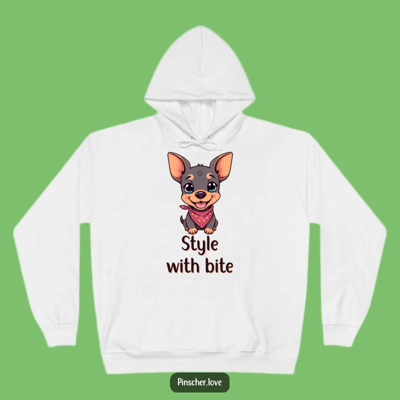 Funny Pinscher Grin Bandana Hoodie - Cozy Style and Hilarious Dog Lover's Gift